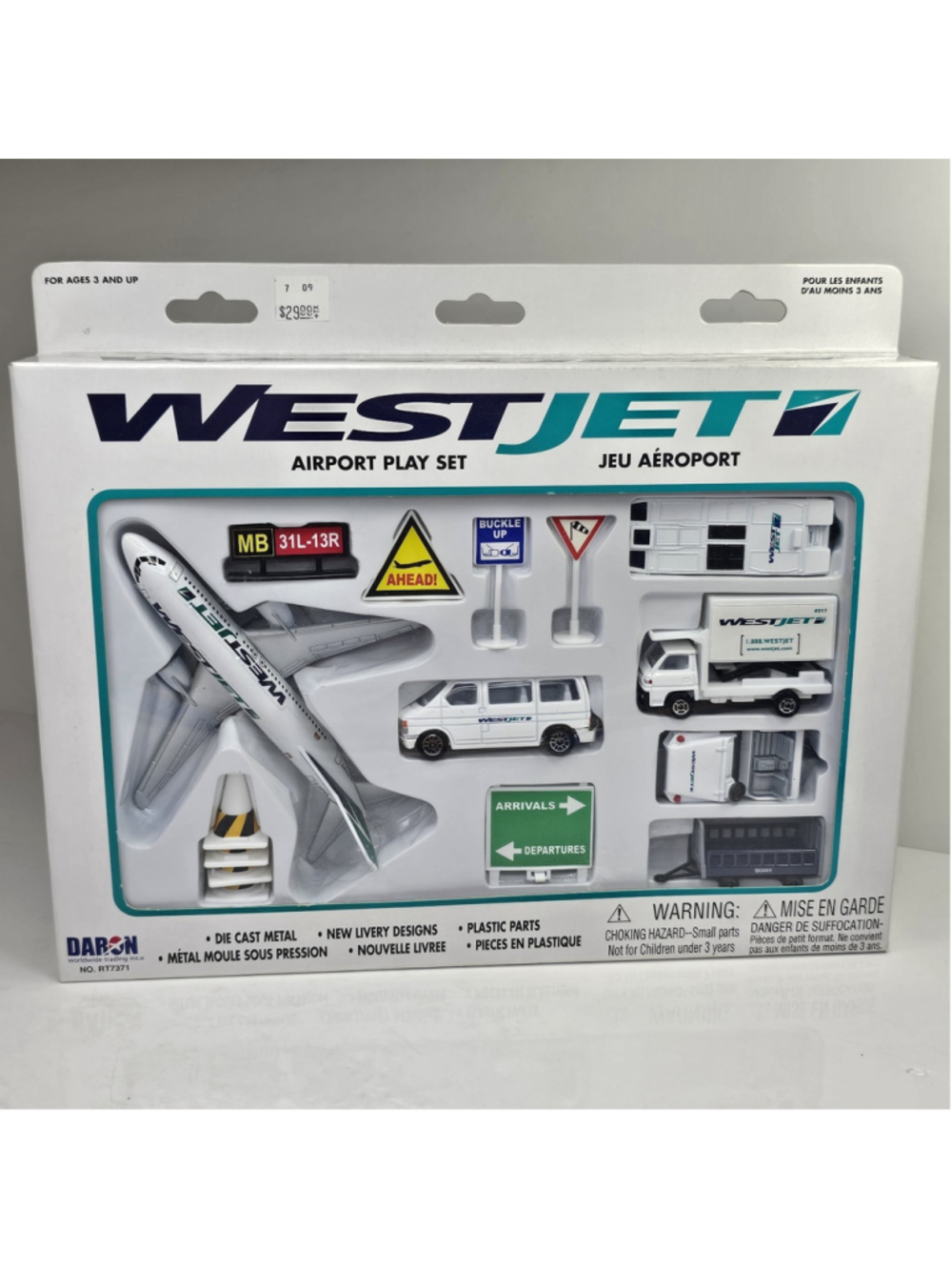 SEALED WestJet Airport Play Set Daron RT7371 Die Cast Boeing 737 NEW